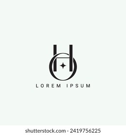 Alphabet HO or OH illustration monogram vector logo template