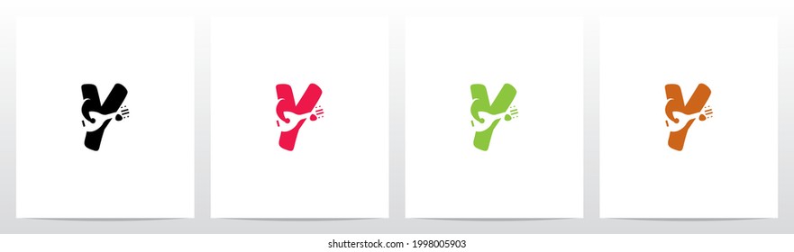 Alphabet Holding Lute Guitar Banjo Letter Logo Design Y