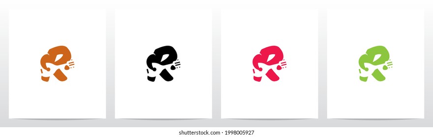 Alphabet Holding Lute Guitar Banjo Letter Logo Design R