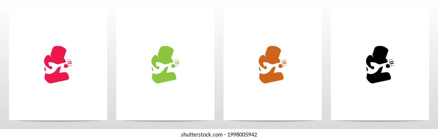 Alphabet Holding Lute Guitar Banjo Letter Logo Design L