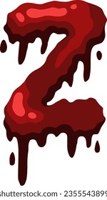 an alphabet with a horror and blood theme