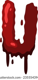 an alphabet with a horror and blood theme