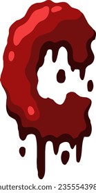 an alphabet with a horror and blood theme