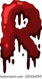 an alphabet with a horror and blood theme