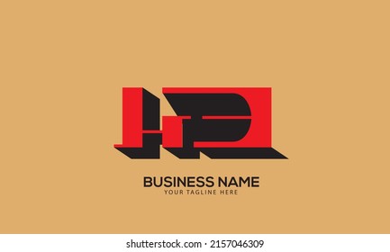 Alphabet HP or PH 3D design monogram vector logo template