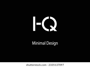 Alphabet HQ , monogram HQ, logo vocter design, line art, initial logo