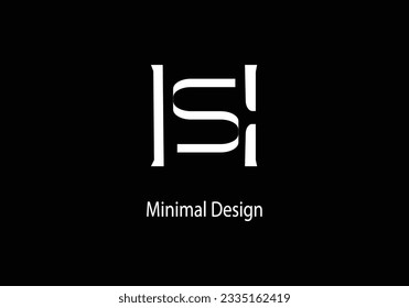 Alphabet HS, HS monogram, Art line, Vector logo design, Initial logo, 