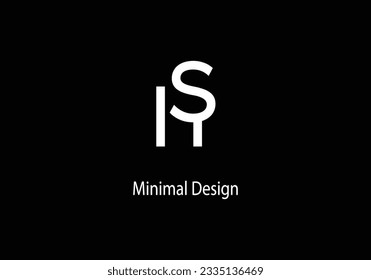 Alphabet HS , monogram HS, logo vocter design, line art, initial logo