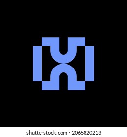 alphabet HU logo that combines 2 letters into one logo or symbol that is unique and original. consists of letters H and U. editable and easy to custom