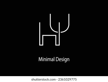 Alphabet HU, monogram logo design, HU icon, HU vector, templet, letter HU