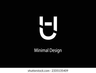 Alfabeto HU , monograma HU, logotipo vocal diseño, línea de arte, logotipo inicial