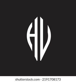 Ilustración Alphabet HV modelo de logotipo de vector monograma en forma redonda
