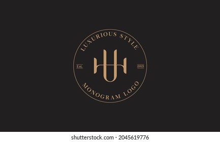 Alphabet HV or VH abstract monogram vector logo template
