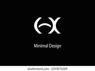 Alphabet HX, monogram logo design, HX icon, HX vector, templet, letter HX ,