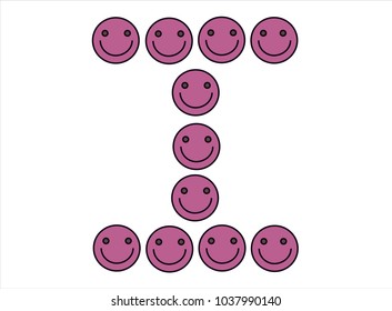 alphabet "I" is smile vector and font.