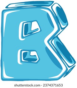 an alphabet with an ice block theme