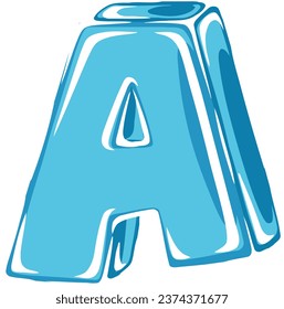 an alphabet with an ice block theme