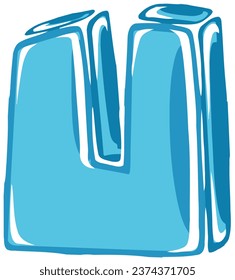 un alfabeto con un tema de bloque de hielo