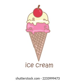 Alphabet I For Ice Cream Illustration Vector Clipart