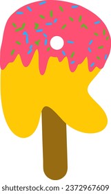 an alphabet with ice cream theme