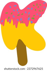 an alphabet with ice cream theme