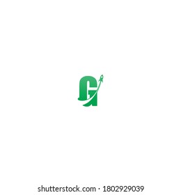 Alphabet icon combine with rocket icon