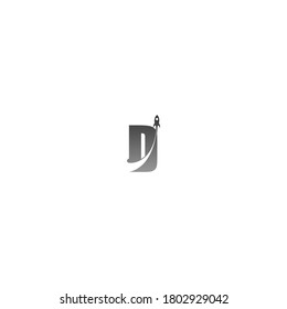 Alphabet icon combine with rocket icon