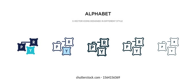 alphabet icon in different style vector illustration. two colored and black alphabet vector icons designed in filled, outline, line and stroke style can be used for web, mobile, ui