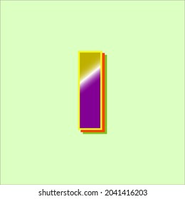 alphabet icon initial "i" - symbol, 3d, flat, colorfull