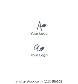 alphabet icon logo with nature elements, strong,memorable anda iconic