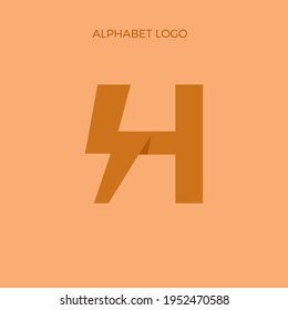  logotipo del icono del alfabeto simple con tormentas o perno de iluminación