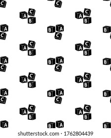 Alphabet Icon Seamless Pattern, Phonemes Sound Letters Vector Art Illustration