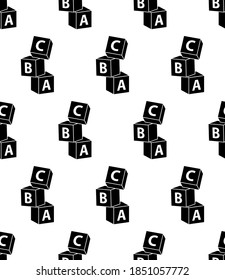 Alphabet Icon Seamless Pattern, Phonemes Sound Letters Vector Art Illustration