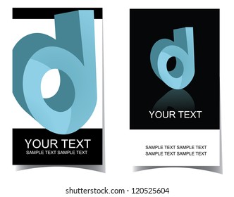 Alphabet Icon Symbol Set D Business Card Set front and back EPS 8 no open shapes or paths.