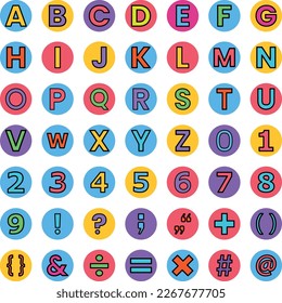 Alphabet icons pack, Alphabet vector icons set, Alphabet icons set, numbers icons set, ABC , Numeric number set, counting, Alphabet and Numbers flat
