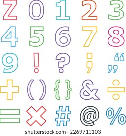 Alphabet icons pack, Alphabet vector icons set, Alphabet icons set, numbers icons set, ABC , Numeric number set, counting, Alphabet and Numbers flat
