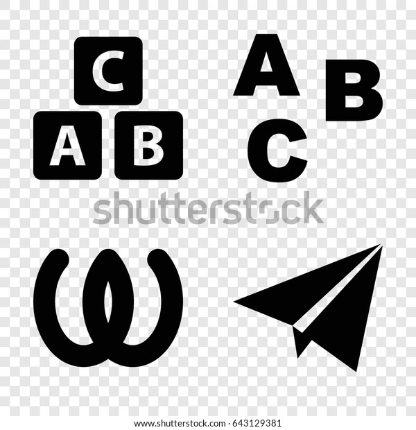 Alphabet Icons Set Set 4 Alphabet Stock Vector Royalty Free