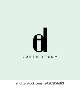 Alphabet id or di illustration monogram vector logo template