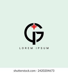 Alphabet ig or gi illustration monogram vector logo template