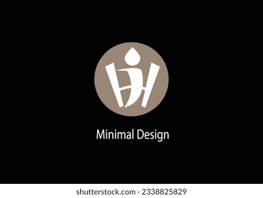 Alfabeto IH, monograma IH, línea de arte, diseño del logotipo vector, logotipo inicial,