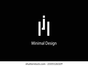 Alphabet IH , Monogramm IH, Logo-Vokter-Design, Line Art, Logo-Erstschrift