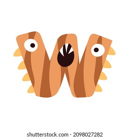 Alphabet illustration with cute monster shape