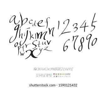 alphabet  illustration / Handwritten calligraphy - Vector