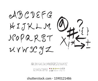 alphabet  illustration / Handwritten calligraphy - Vector