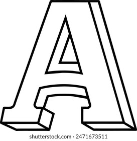 Alphabet A illustration isolated on white background eps 10