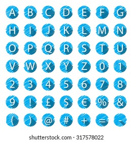 An Alphabet Illustration with a Long Shadow