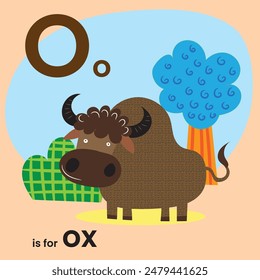 Alphabet illustrations and word examples, for children