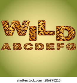 Alphabet imitating tiger fur