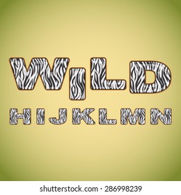 Alphabet imitating zebra fur