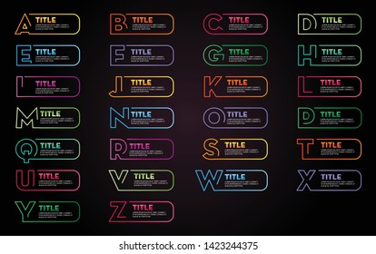 Alphabet info graphic presentation slide template. Business typographic info-graphic vectors. 